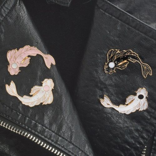 Ensemble De 4 Pièces/Ensemble Broches À Revers, Noir/Blanc/Rose, 4 Couleurs, Badges, Sac À Dos, Accessoires Pour Hommes Et Femmes