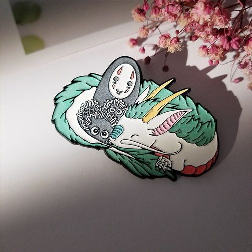 Broche En Émail Pour Hommes, Sans Visage, Dragon Blanc, Animaux De Dessin Animé, Badge De Fluorescence, Collection De Fans, Vente En Gros, Bijoux Cadeaux, Nouvelle Collection