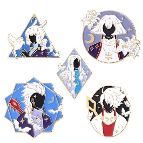 Broches Articulées En Forme D'oiseau Blanc, Mignon, En Métal, Badge De Couple, Anime, Accessoires, Cadeau Pour Fans, Amis