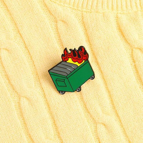 Broches Amusantes Poubelle Verte Recyclable Pour Protéger L'environnement, Épingle En Émail, Chemise À Revers, Bijoux, Cadeau Pour Amis