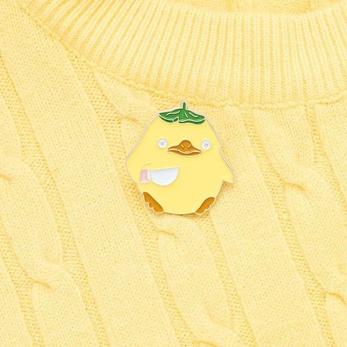 Broches En Émail Petit Canard Jaune Personnalisé, Sac À Revers Broche En Spirale De Film Animal Badge Bijoux Un Cadeau Pour Les Fans De Film