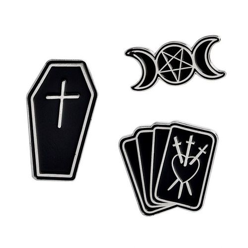 Broches En Émail Pour Sac À Dos Veste En Cuir, Badges, Broches, Cercueil, Phase De Lune, C¿Ur, Poignard, Sac À Dos, Accessoires