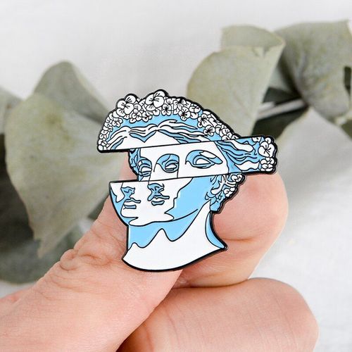 Statue Épingles De Visage Broche D'artiste Femmes, Broches De Sac Chapeaux Accessoires En Cuir Hommes Femmes Bijoux D'artiste