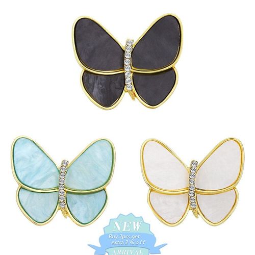 Broche Papillon En Émail Blanc, Strass, Décoration Frittillaire, Broches Ajourées, Design, Badges À Revers Pour Cheongsam, Cadeaux, Bijoux