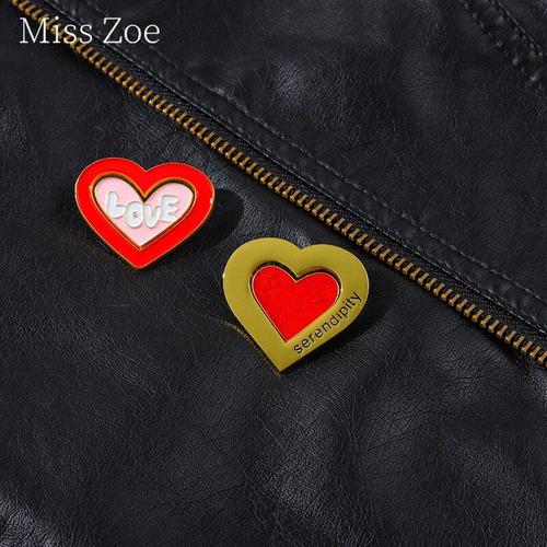 Broche Rotative D'amour Créative Amovible 2 En 1, Badge Métallique Rouge Or Rose, Épingle Fixe Pour Vêtements, Boucle Anti-Lumière, Accessoires Bijoux