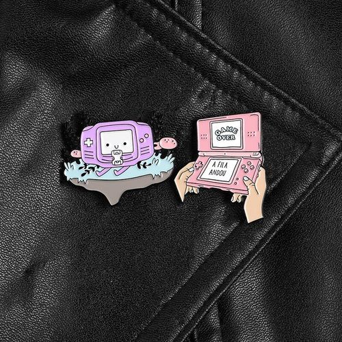 Sac À Dos En Émail Rose Violet Avec Épingles Pour Jeux Vidéo, Badges, Broches, Revers, Chapeau, Accessoires, Cadeau Pour Les Amoureux