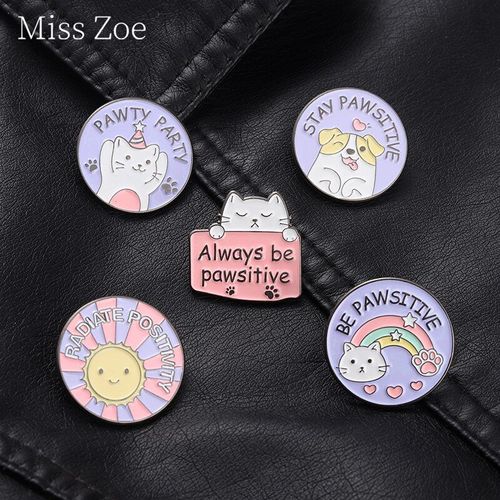 Broches En Émail Violet Arc-En-Ciel, Bannière De Dialogue, Épingles Personnalisées Pour Chatons Mignons, Chiots, Broche Pour Sac À Dos, Badges Cadeaux Pour Enfants, Bijoux De Fête