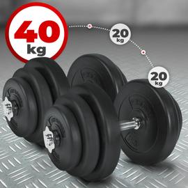 ScSPORTS® Lot d'Haltères Poids Musculation Gym 80 kg Chrome 30/31
