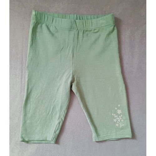 Legging Vert Kaki. Fleurs. Les Petits Cailloux. 12 - 18 Mois. 80 Cm