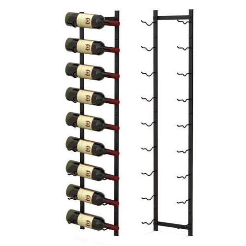 Costway Porte Bouteille Mural Métallique 109 Cm, Casier/Étagère À Vin Pour 9 Bouteilles Pour Cuisine, Salle À Manger, Cave Et Bar