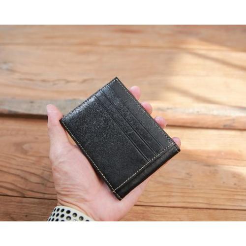 Portefeuille minimaliste à deux volets Portefeuille pour homme Porte-cartes  en cuir Porte-carte d'identité