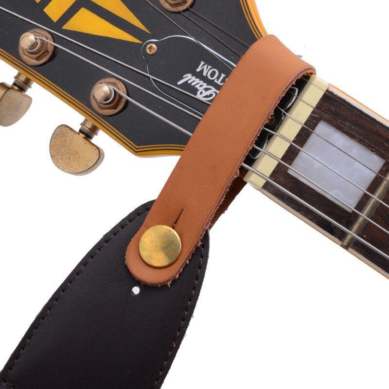 Bouton de support de sangle de guitare en cuir, serrure de sécurité avec  fixation en métal