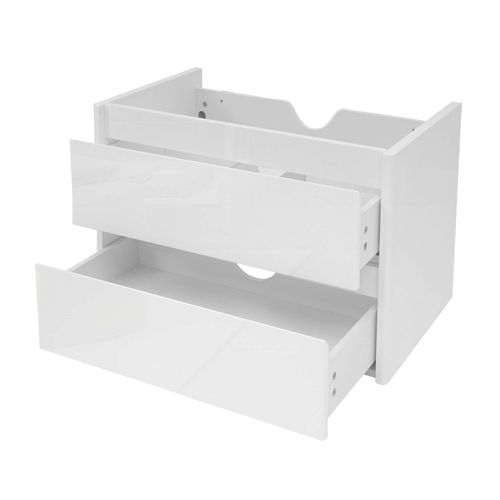 Meuble Sous-Vasque Hwc-B19, Meuble Sous-Vasque Salle De Bain, Brillant Soft-Close 50x60cm   Blanc
