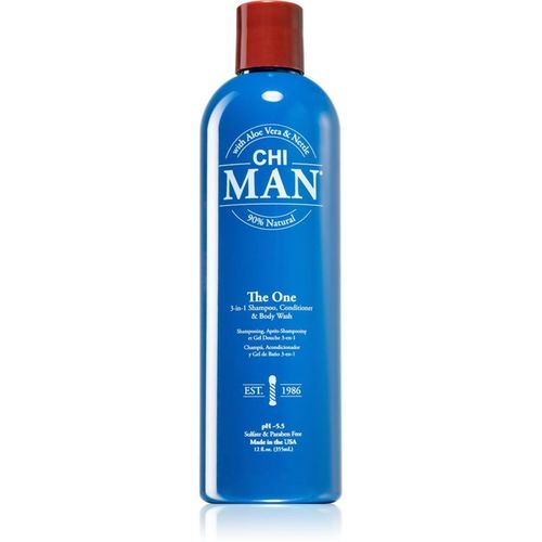 Chi Man The One 3 En 1 : Shampoing, Après-Shampoing Et Gel Douche 355 Ml 