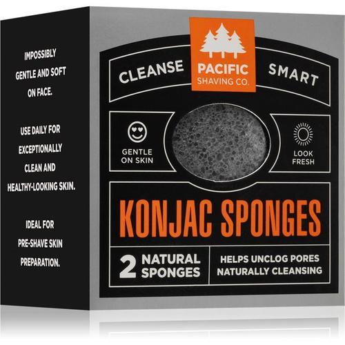 Pacific Shaving Konjac Sponges Éponge Douce Exfoliante Visage 2 Pcs 