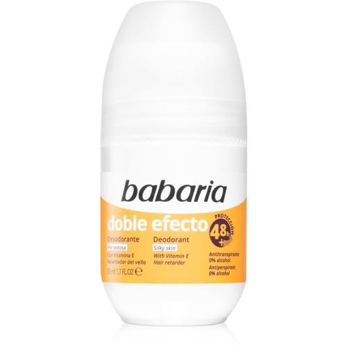 Babaria Deodorant Double Effect Anti-Transpirant Roll-On Pour Ralentir La Repousse Des Poils 50 Ml 