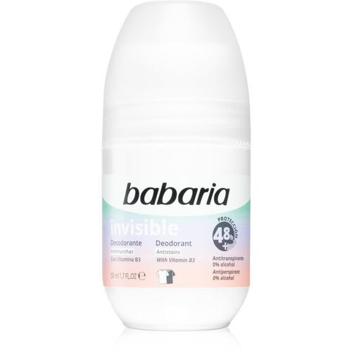 Babaria Deodorant Invisible Anti-Transpirant Roll-On Anti-Traces Blanches Et Jaunes 50 Ml 