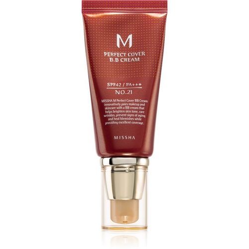 Missha M Perfect Cover Bb Crème Haute Protection Solaire Teinte No. 21 Light Beige Spf42/Pa+++ 50 Ml 