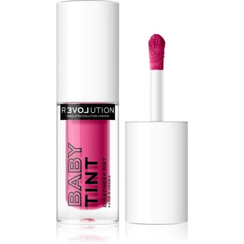 Revolution Relove Baby Tint Blush Liquide Et Brillant À Lèvres Teinte Fuchsia 1,4 Ml 