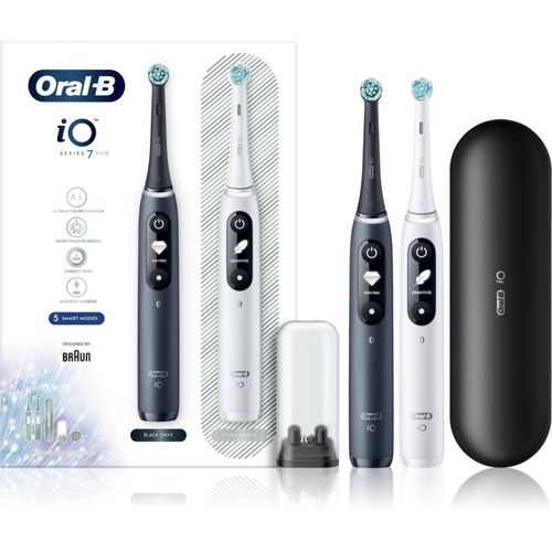 Oral B iO 7 DUO brosse à dents électrique + 2 têtes de rechange Black & White