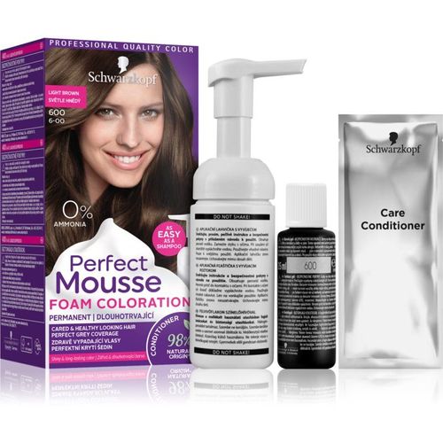 Schwarzkopf Perfect Mousse Coloration Cheveux Permanente Teinte 600 Light Brown 