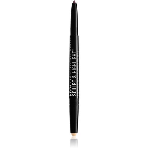 Nyx Professional Makeup Sculpt & Highlight Crayon Sourcils Double Embout Teinte 02 Taupe/Vanilla 0.66 G 