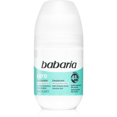 Babaria Deodorant Cero Déodorant Roll-On Sans Sels D'aluminium Pour Peaux Sensibles 50 Ml 