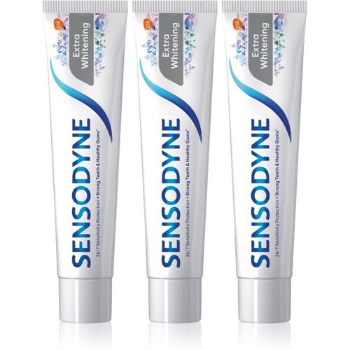 Sensodyne Extra Whitening Dentifrice Blanchissant Au Fluor Pour Dents Sensibles 3x75 Ml Blanc