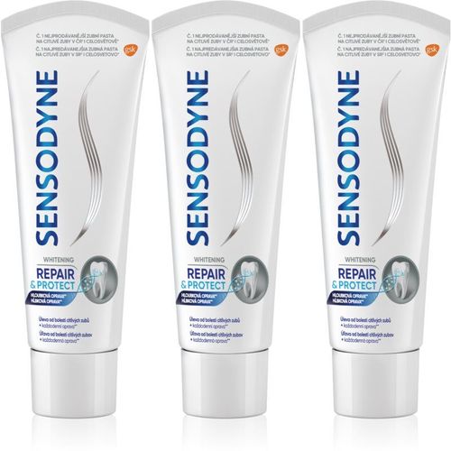 Sensodyne Repair & Protect Whitening Dentifrice Blanchissant Pour Dents Sensibles 3x75 Ml Blanc