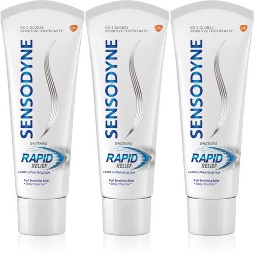 Sensodyne Rapid Whitening Dentifrice Blanchissant Pour Dents Sensibles 3x75 Ml Blanc