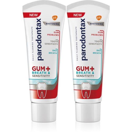 Parodontax Gum And Sens Whitening Dentifrice Blanchissant Pour Les Dents 2x75 Ml Blanc
