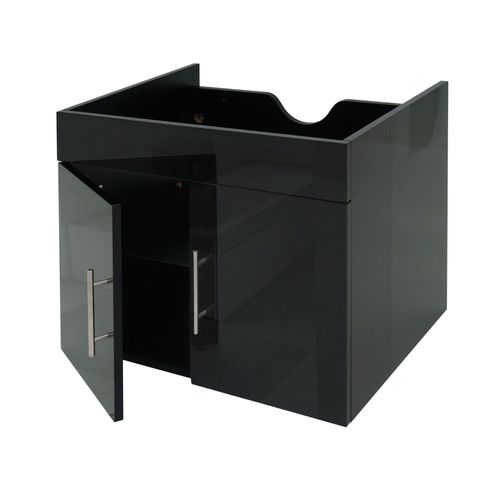 Meuble Sous-Vasque Hwc-D16, Meuble Sous-Vasque Meuble De Salle De Bain, Brillant 60cm   Noir