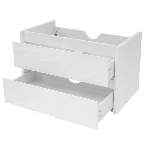 Meuble Sous-Vasque Hwc-B19, Meuble Sous-Vasque Salle De Bain, Haute Brillance Soft-Close 50x80cm   Blanc