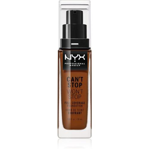 Nyx Professional Makeup Can't Stop Won't Stop Fond De Teint Haute Couvrance Teinte 25 Deep Ebony 30 Ml 