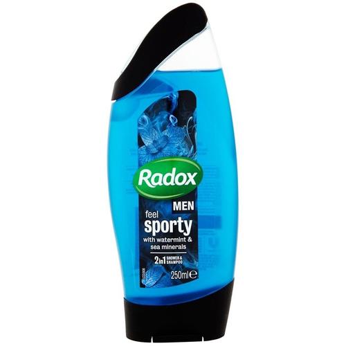 Radox Men Feel Sporty Gel De Douche Et Shampoing 2 En 1 Watermint & Sea Minerals 250 Ml 