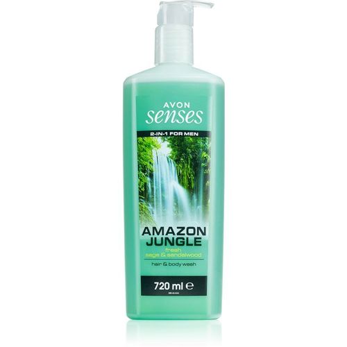 Avon Senses Amazon Jungle Gel De Douche Corps Et Cheveux Pour Homme 720 Ml 