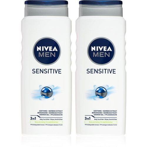 Nivea Men Sensitive Gel De Douche Corps Et Cheveux 2 X 500 Ml (Conditionnement Avantageux) 