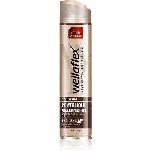 Wella Wellaflex Power Hold Form & Finish Laque Cheveux Fixation Extra Forte Pour Une Fixation Naturelle 250 Ml 