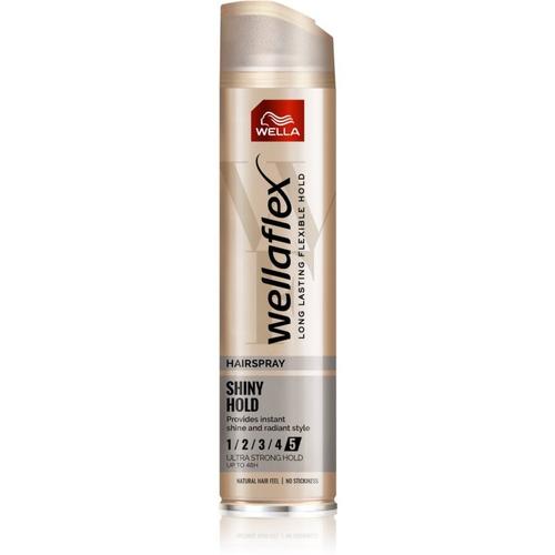 Wella Wellaflex Shiny Hold Laque Cheveux Fixation Extra Forte Brillance 250 Ml 