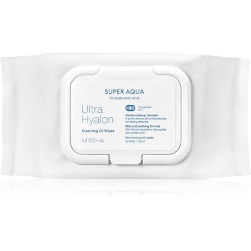 Missha Super Aqua 10 Hyaluronic Acid Lingettes Nettoyantes Et Démaquillantes 30 Pcs 