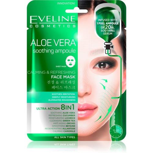 Eveline Cosmetics Sheet Mask Aloe Vera Masque Apaisant Et Hydratant À L'aloe Vera Pcs 