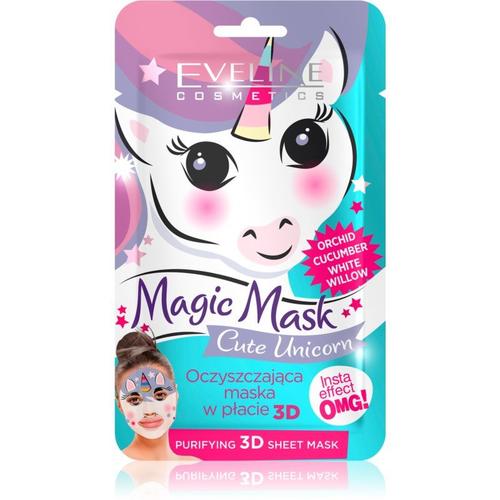 Eveline Cosmetics Magic Mask Cute Unicorn Masque En Tissu Purifiant 3d 