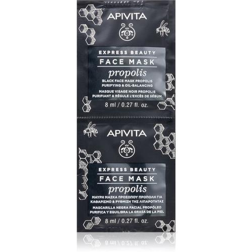 Apivita Express Beauty Propolis Masque Noir Purifiant Pour Peaux Grasses 2 X 8 Ml 