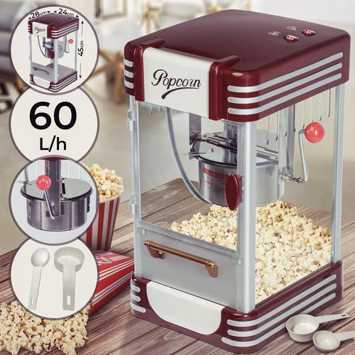 Machine à Popcorn - 60L/h, 200g/10min, avec un Pot en Acier Inoxydable, pour Maïs Soufflé Sucré et Salé - Machine à Maïs Soufflé, Popcorn Maker