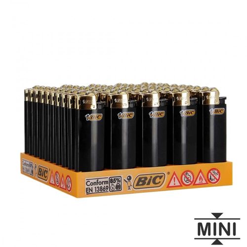 50 Briquets Bic Mini À Pierre Gold
