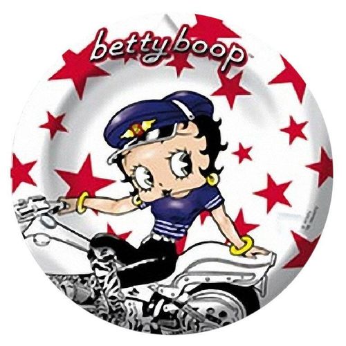 Cendrier Rond Métallique Betty Boop Motarde