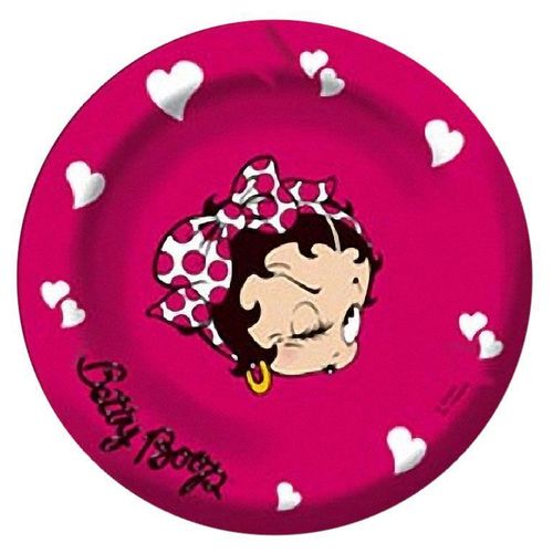 Cendrier Rond Métallique Betty Boop Coeur
