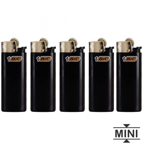 5 Briquets Bic Mini À Pierre Gold