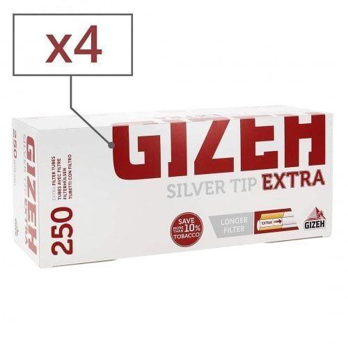 Boite De 250 Tubes Gizeh Silver Tip Extra X 4