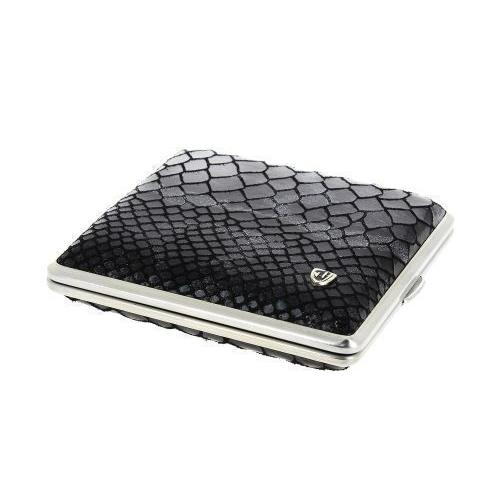 Etui Cigarette Cuir Façon Serpent Noir